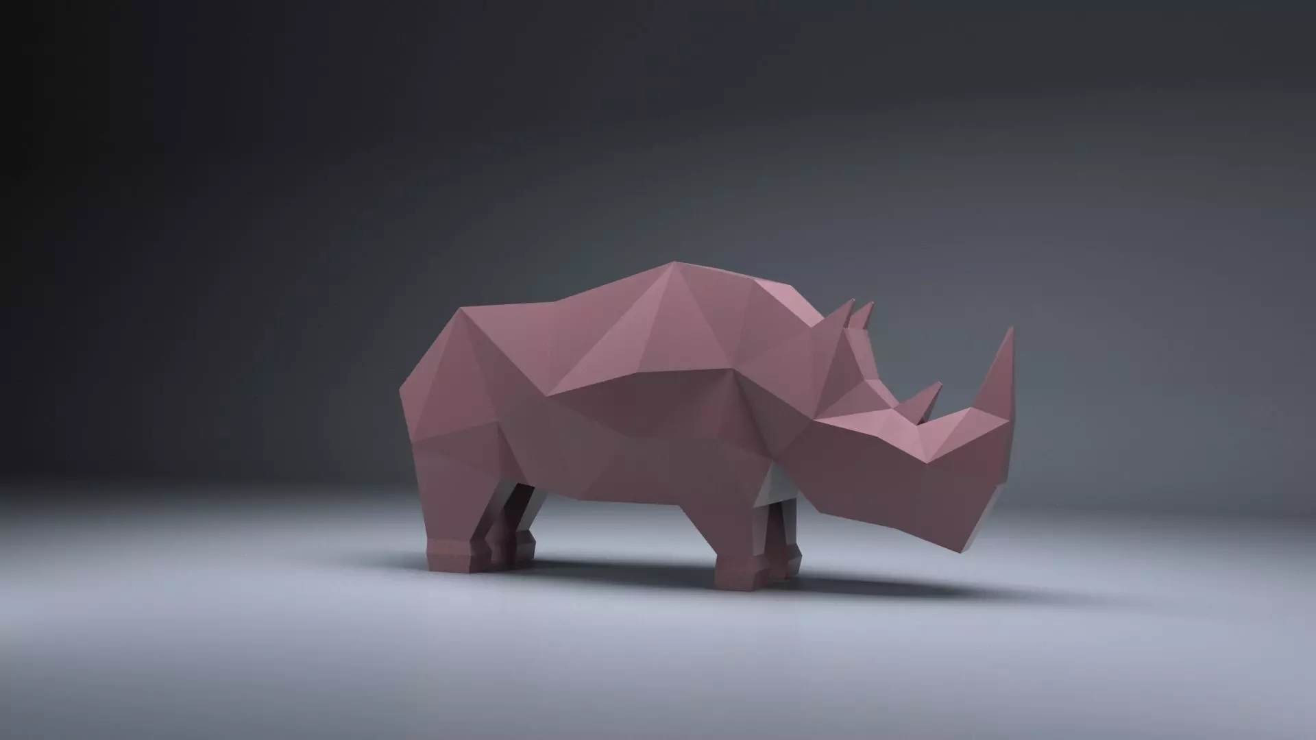 Low Poly rhinoceros Model Origami 3D print model 3D print model 3D print model_0