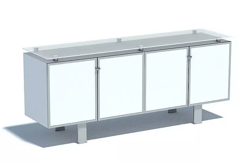 White Modern Storage 3D model_0