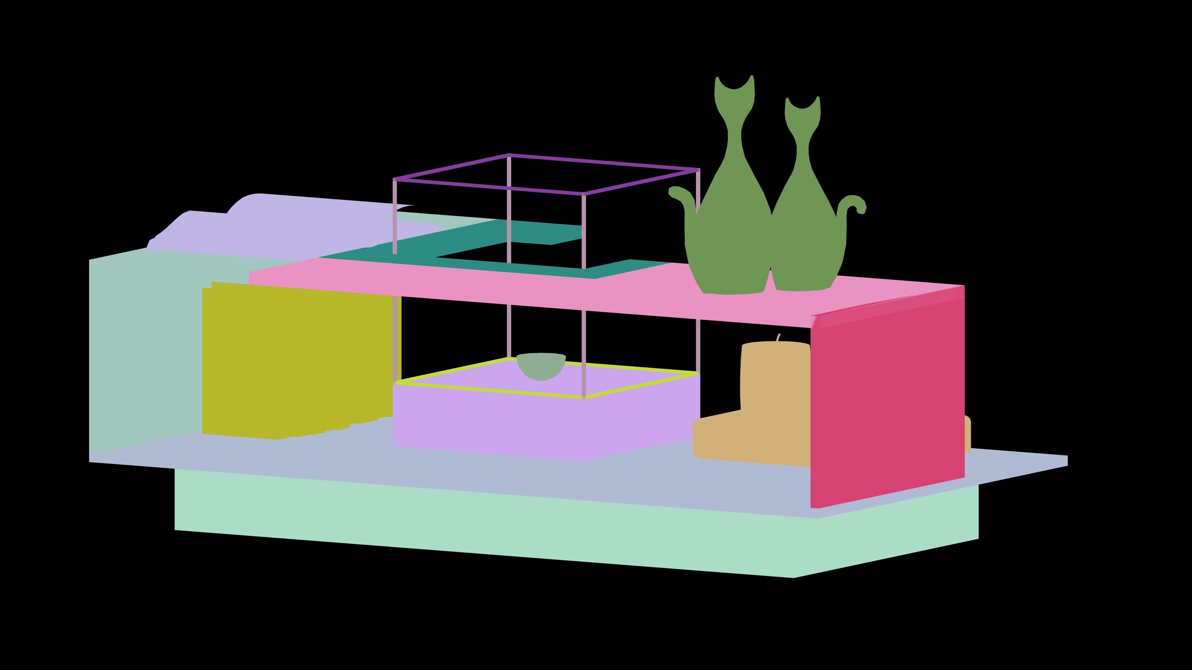 modern table 3d model  3D model_7