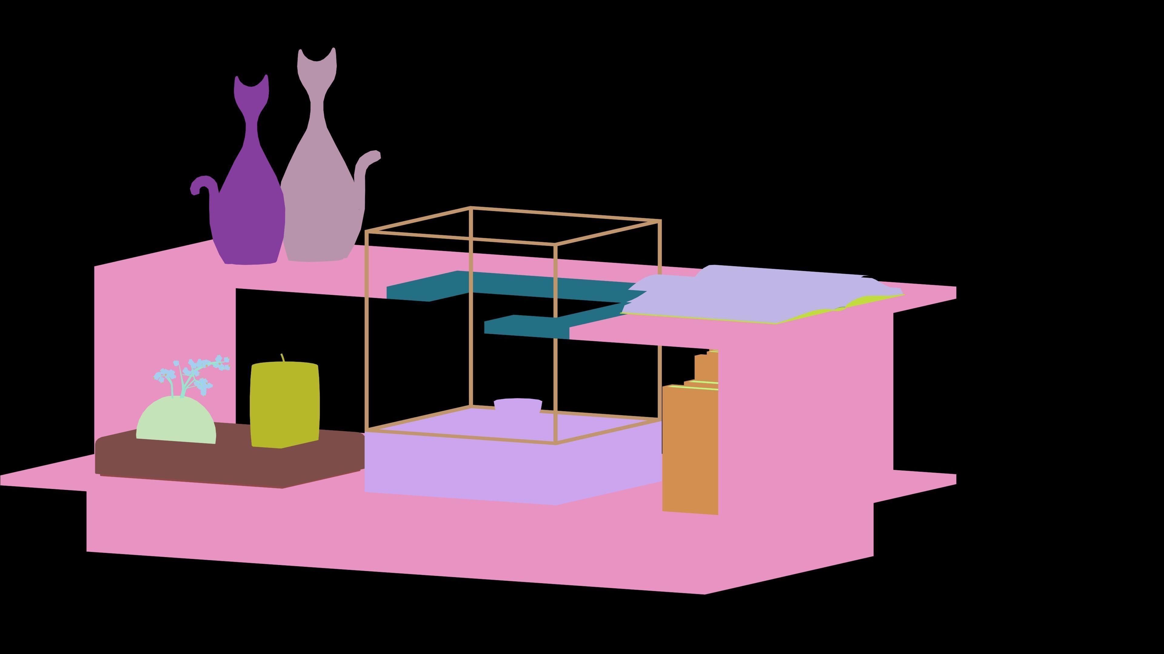 modern table 3d model  3D model_12