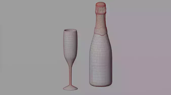 Sparkling wine and glass