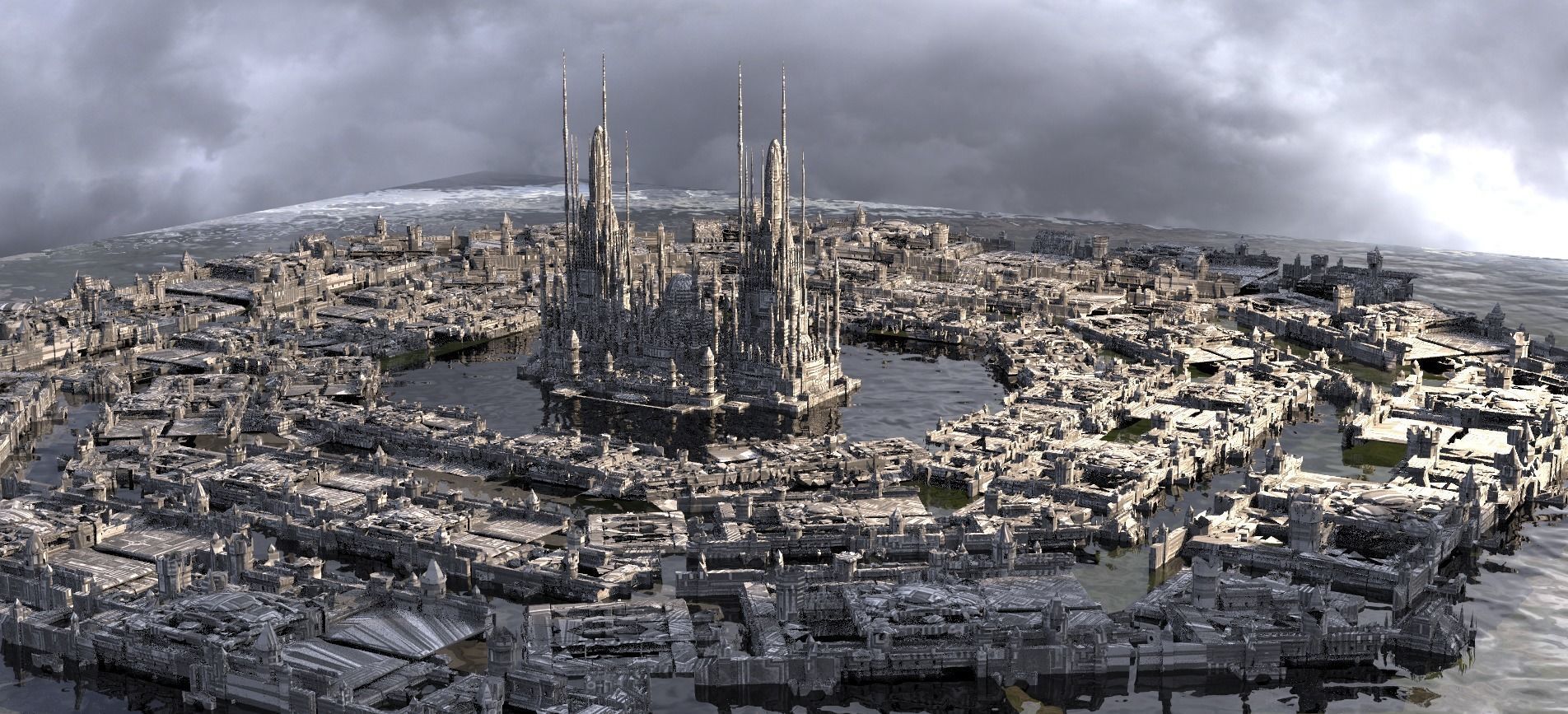 Star wars inspired City Streets with Temple 3D model_1