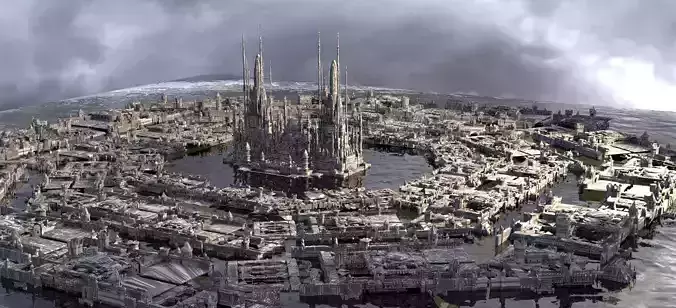 Star wars inspired City Streets with Temple