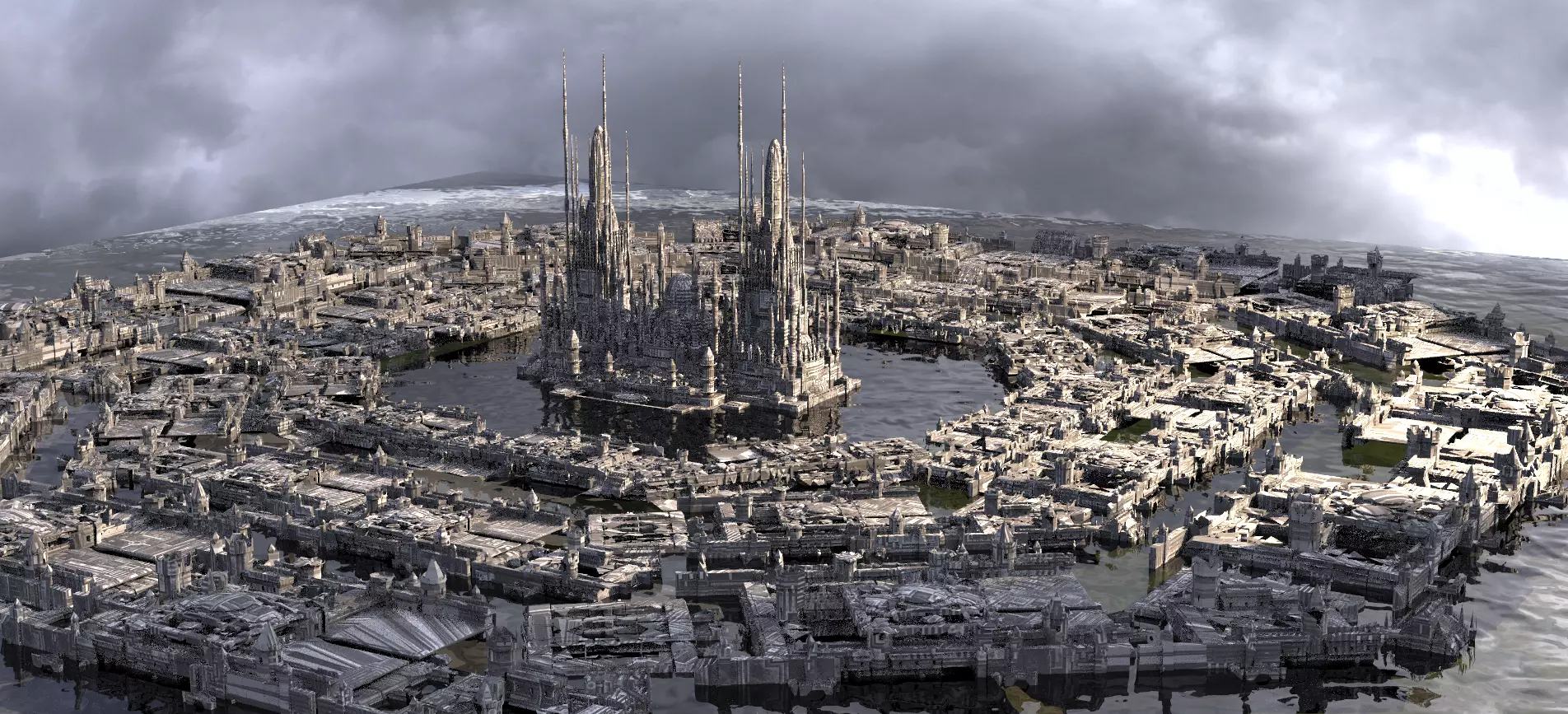 Star wars inspired City Streets with Temple 3D model_0