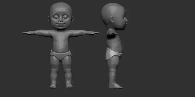 baby high poly in diapers