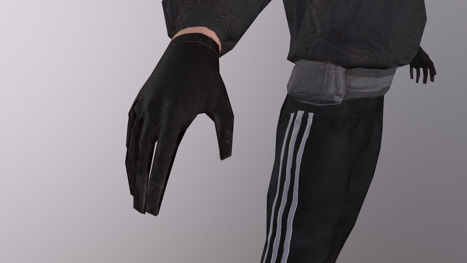 bandit in a gas mask Low-poly 3D model_11