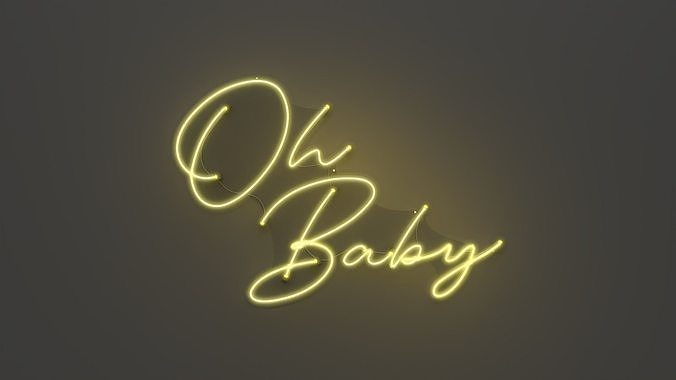 Oh Baby - Neon Sign 3D model