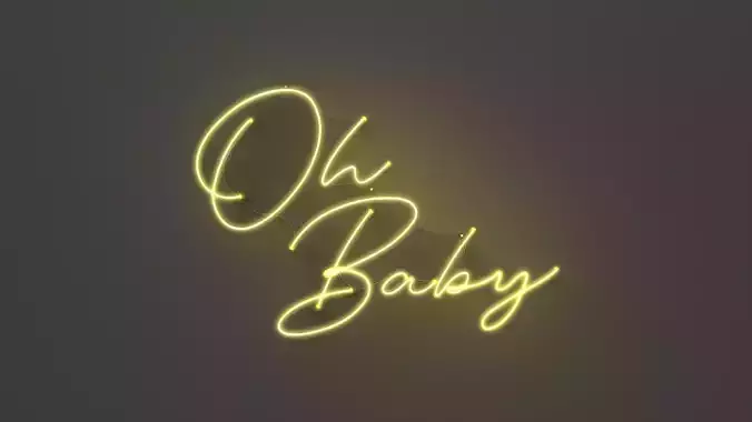 Oh Baby - Neon Sign 3D model