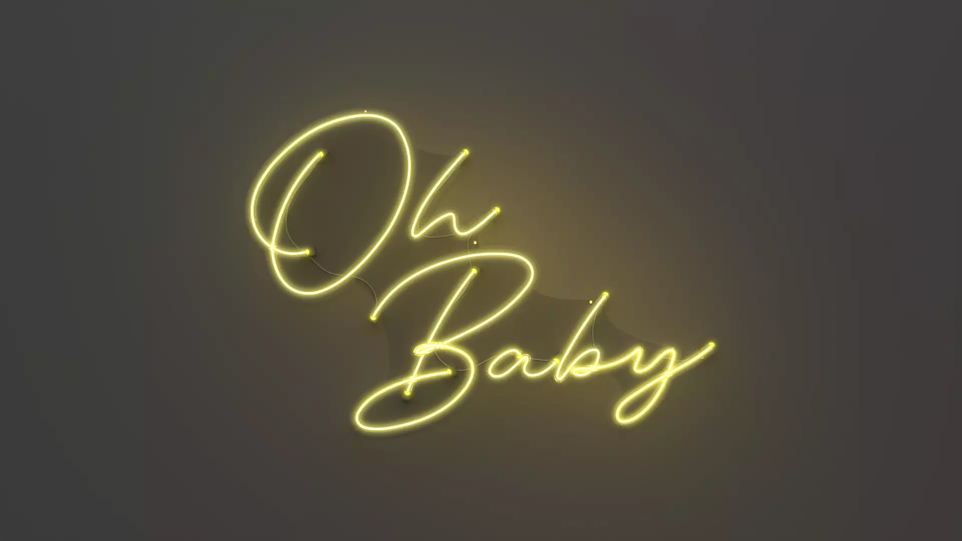 Oh Baby - Neon Sign 3D model_0
