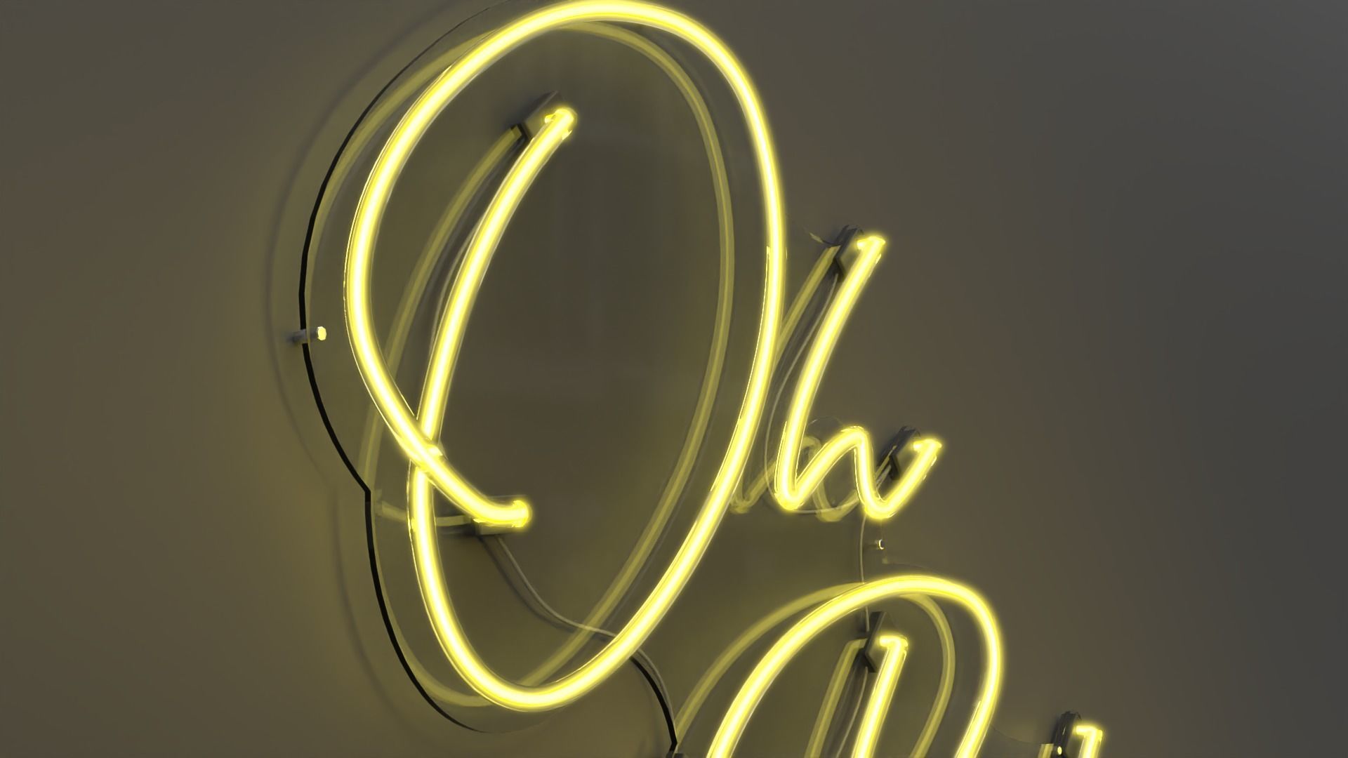 Oh Baby - Neon Sign 3D model_1