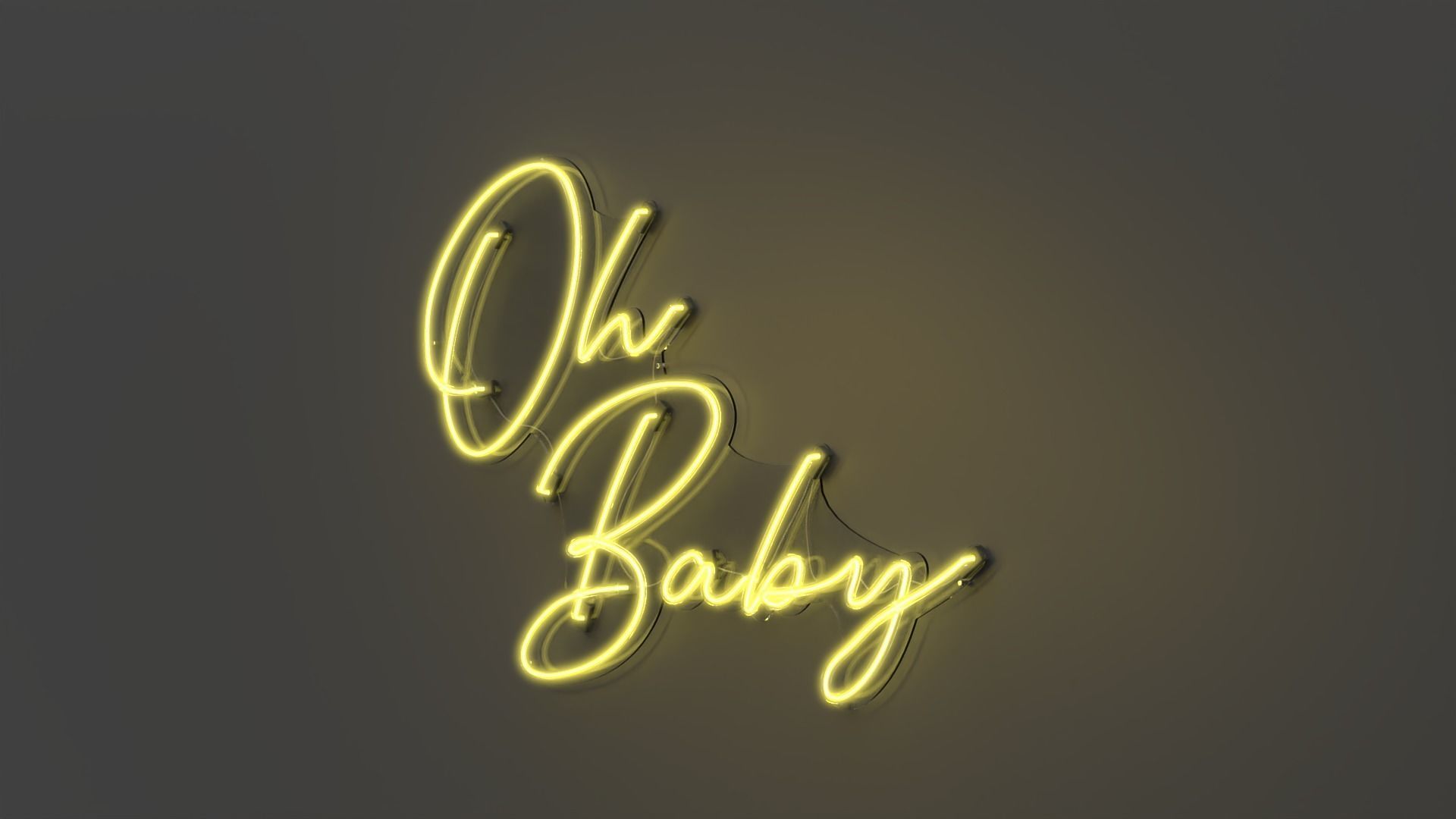 Oh Baby - Neon Sign 3D model_3