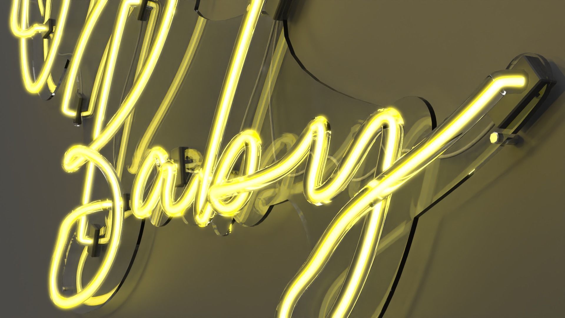 Oh Baby - Neon Sign 3D model_4