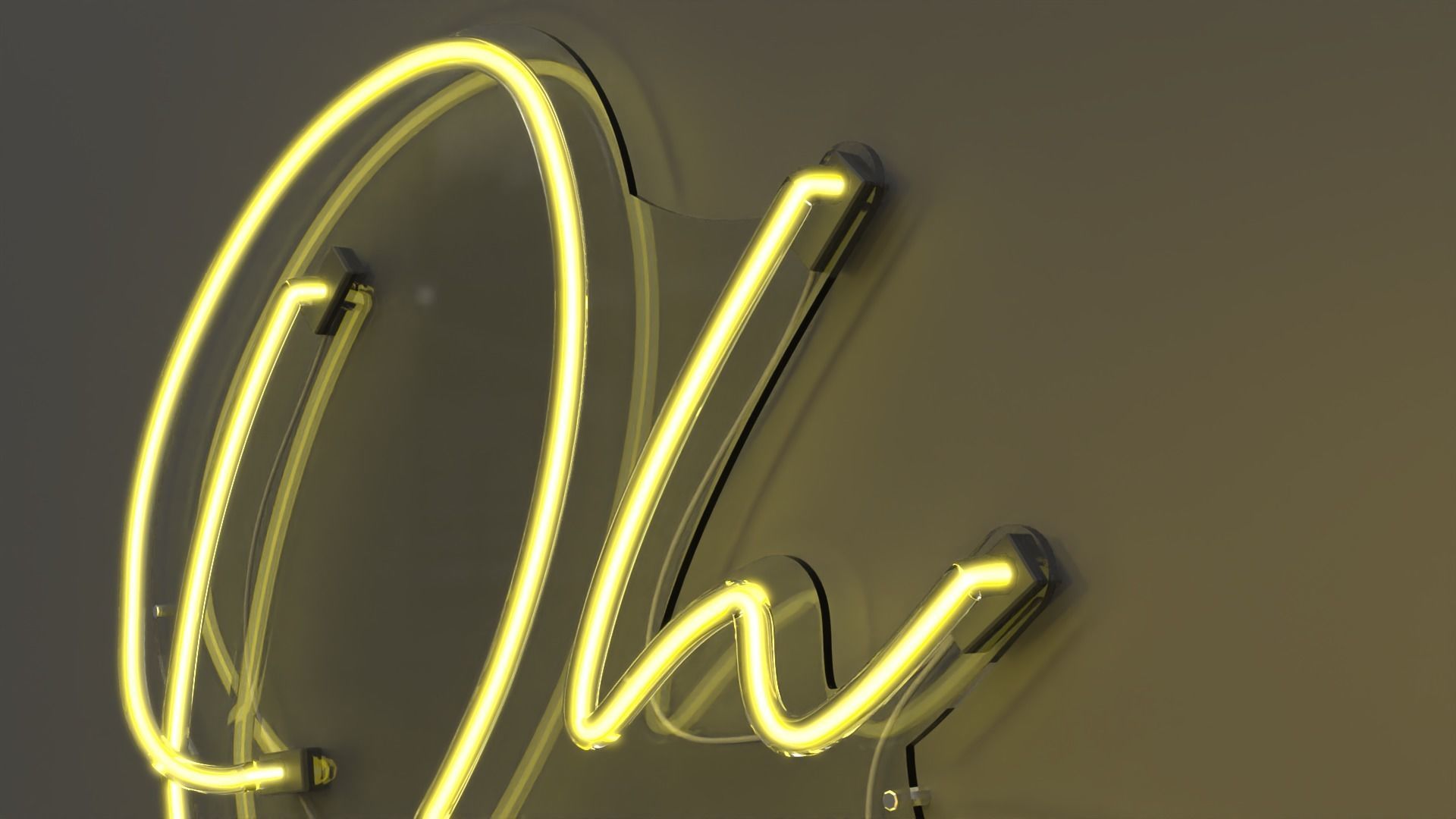 Oh Baby - Neon Sign 3D model_2