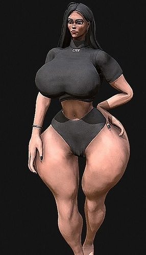 Isabella Game Ready Model woman with big butts Low-poly 3D model