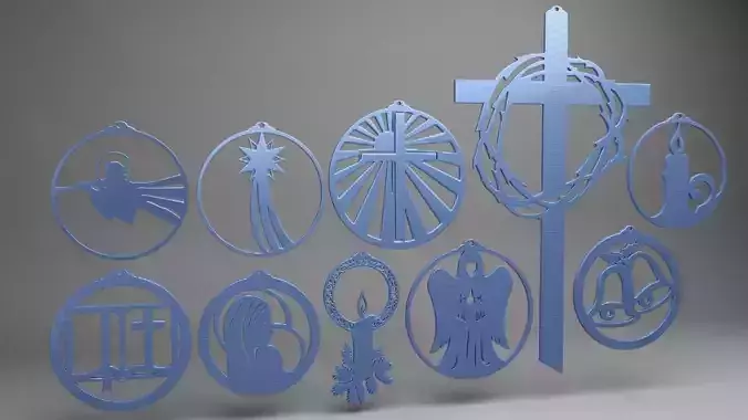 Christmas hanging ornament pack 3D print model Christmas hanging ornament pack 3D print model