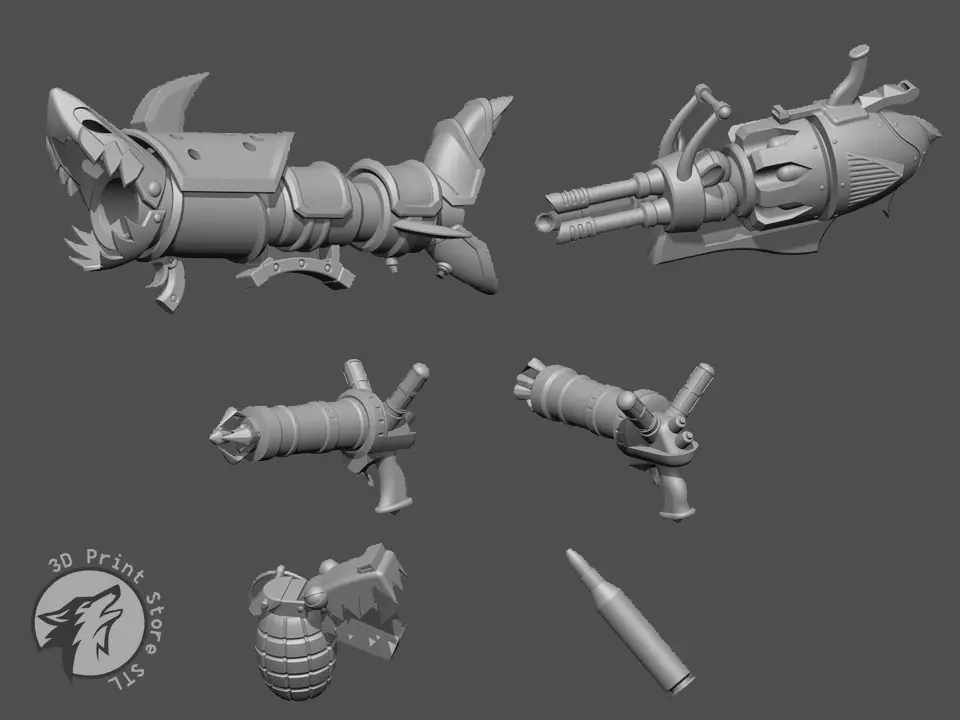 Jinx Weapon Collection LOL - Fan Art 3D print model 3D print model_0