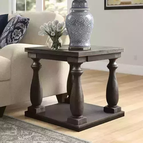 Lewisburg Medieval End Side Nightstand Table