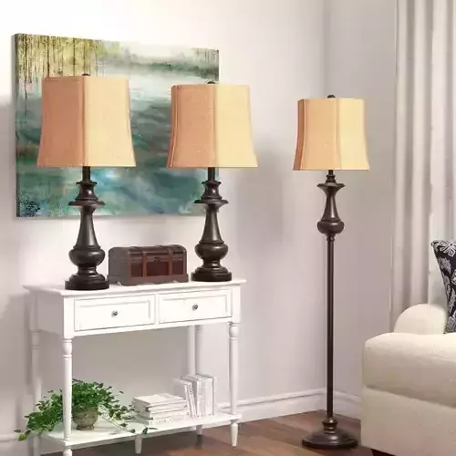 Cathleen Floor and Table Lamp Light  Set