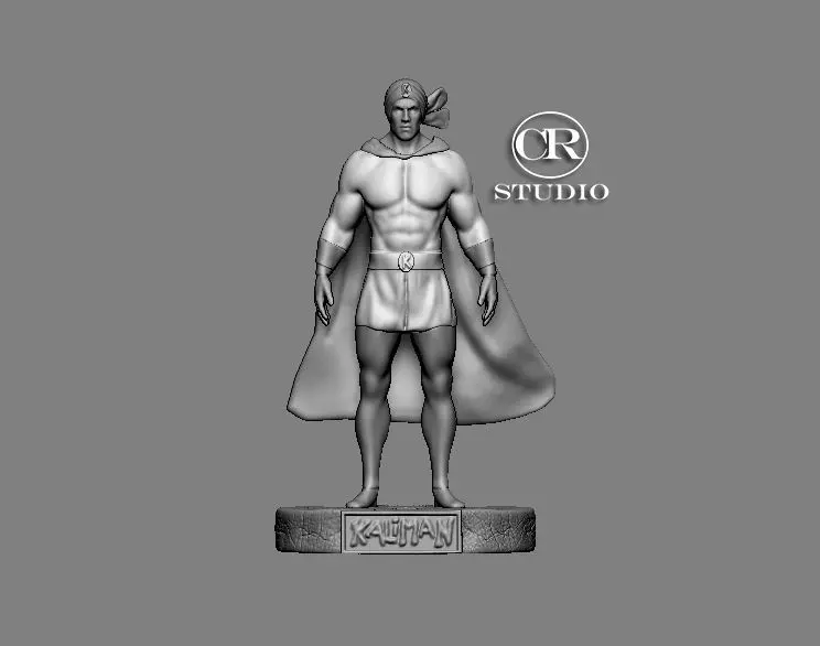 kaliman statue of man wearing cape 3D model_0