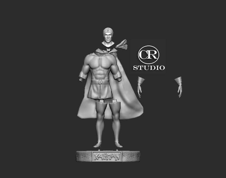 kaliman statue of man wearing cape 3D model_1