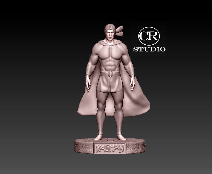 kaliman statue of man wearing cape 3D model_2