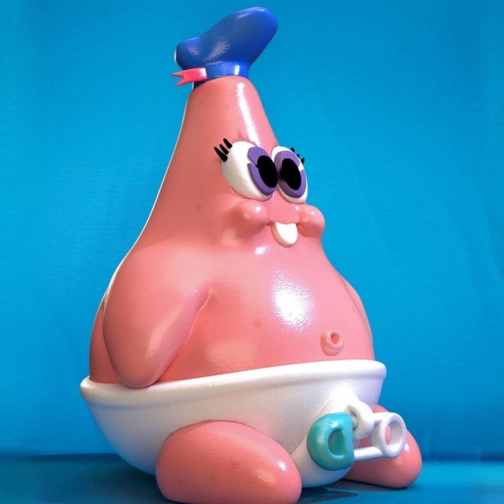 Patrick Star baby for 3d print Free 3D print model_2