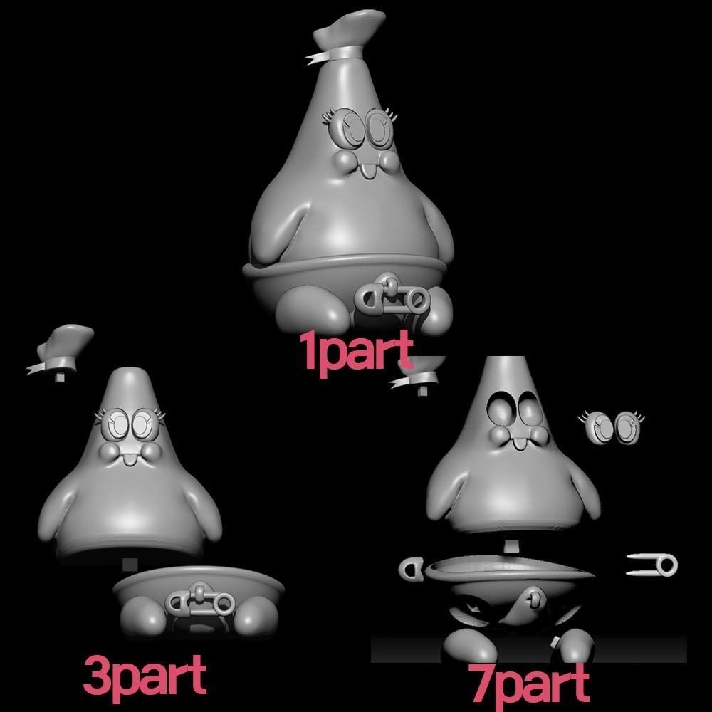 Patrick Star baby for 3d print Free 3D print model_4