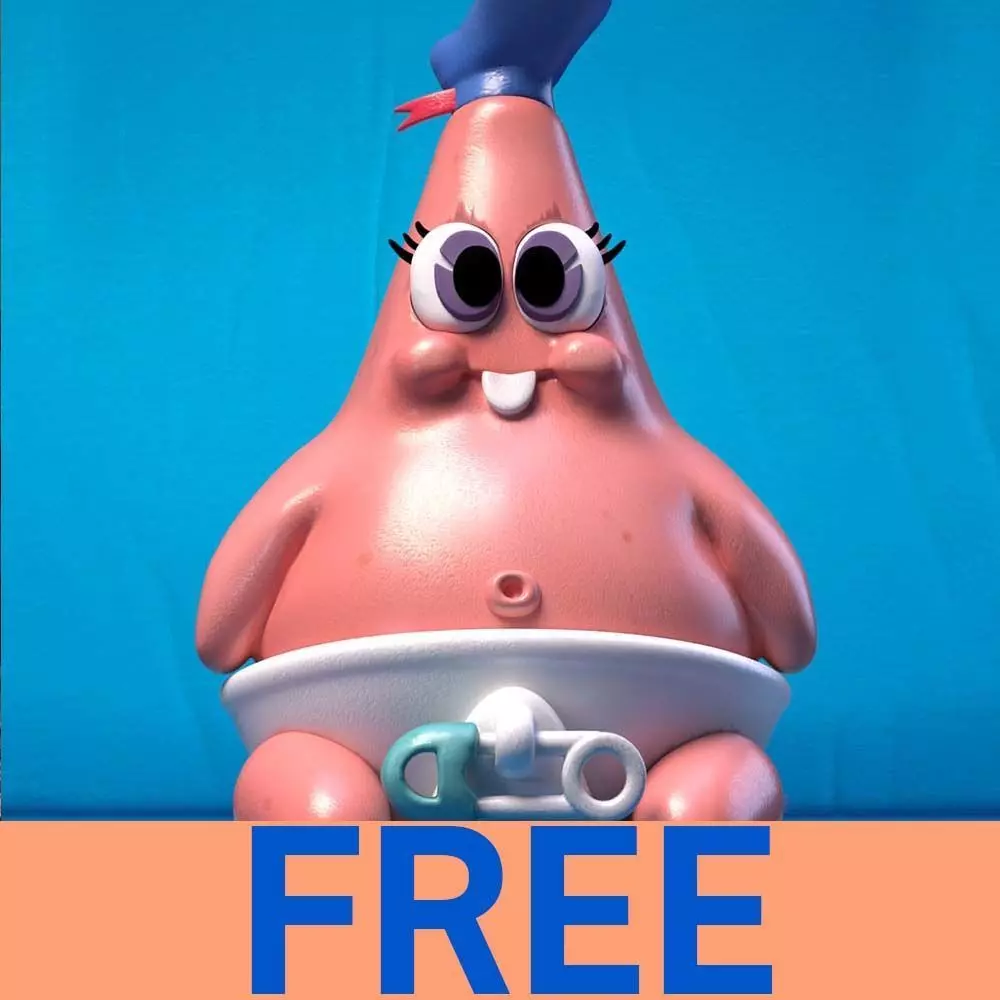 Patrick Star baby for 3d print Free 3D print model_0
