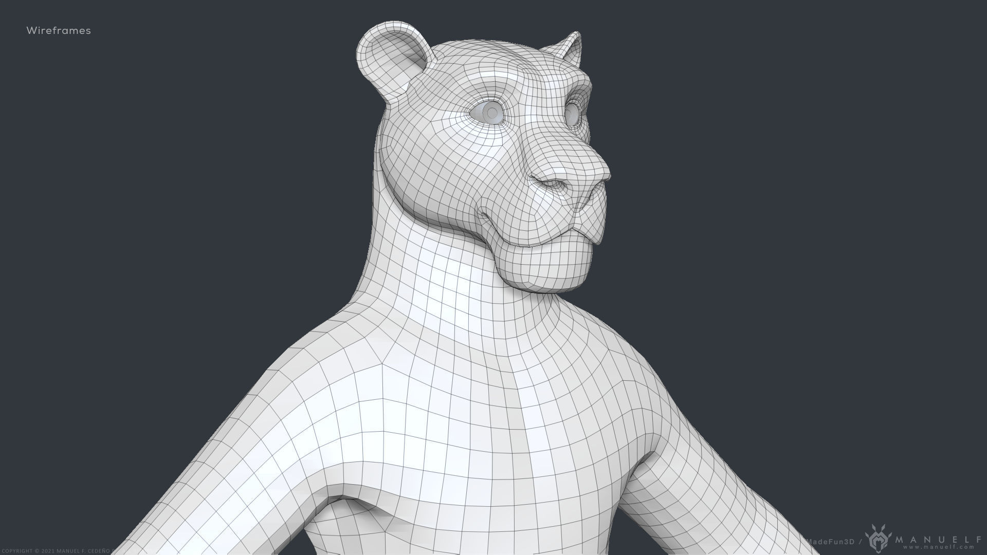 Stylized Cartoon Lion - Biped 3D model_14