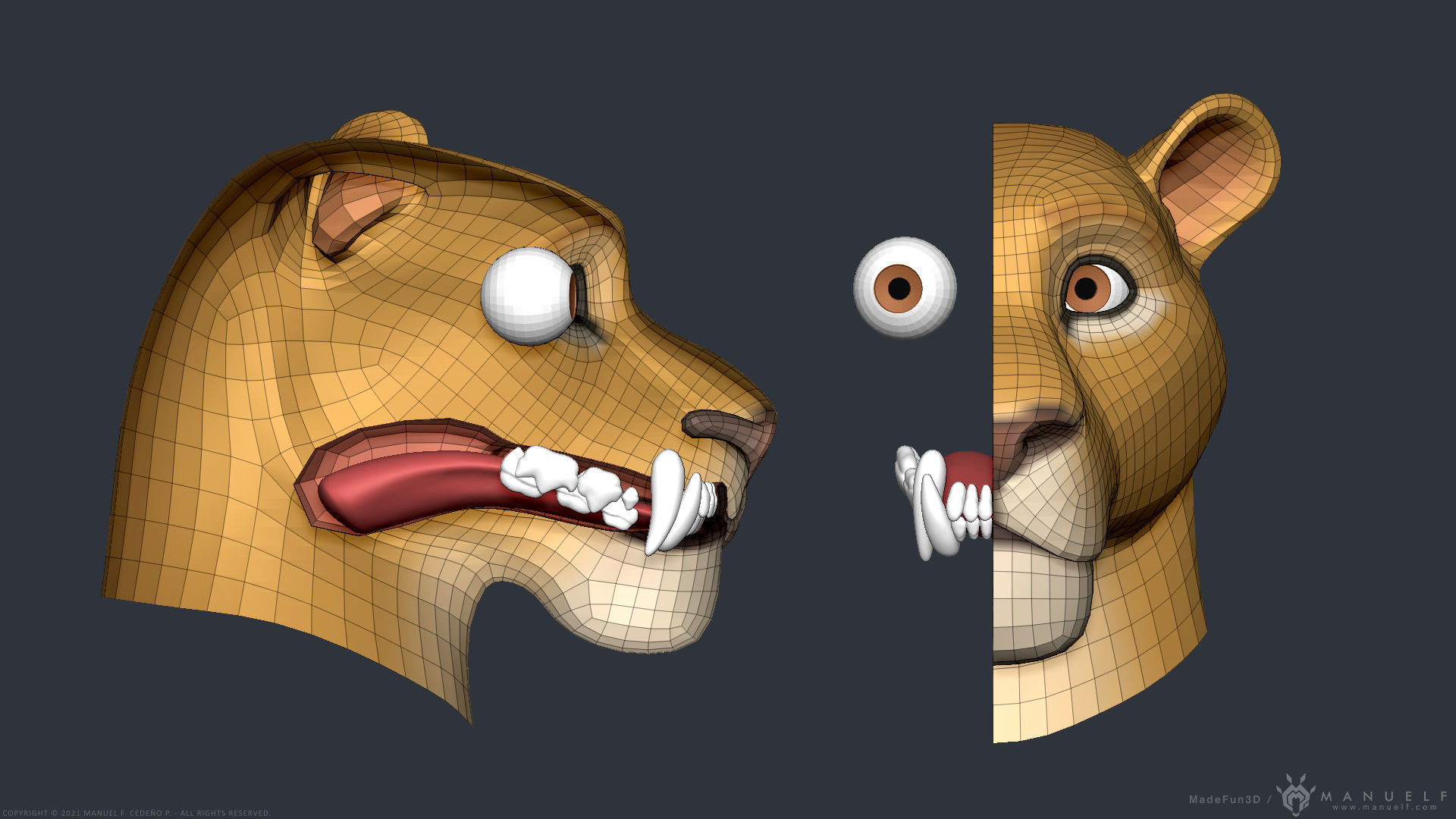 Stylized Cartoon Lion - Biped 3D model_10
