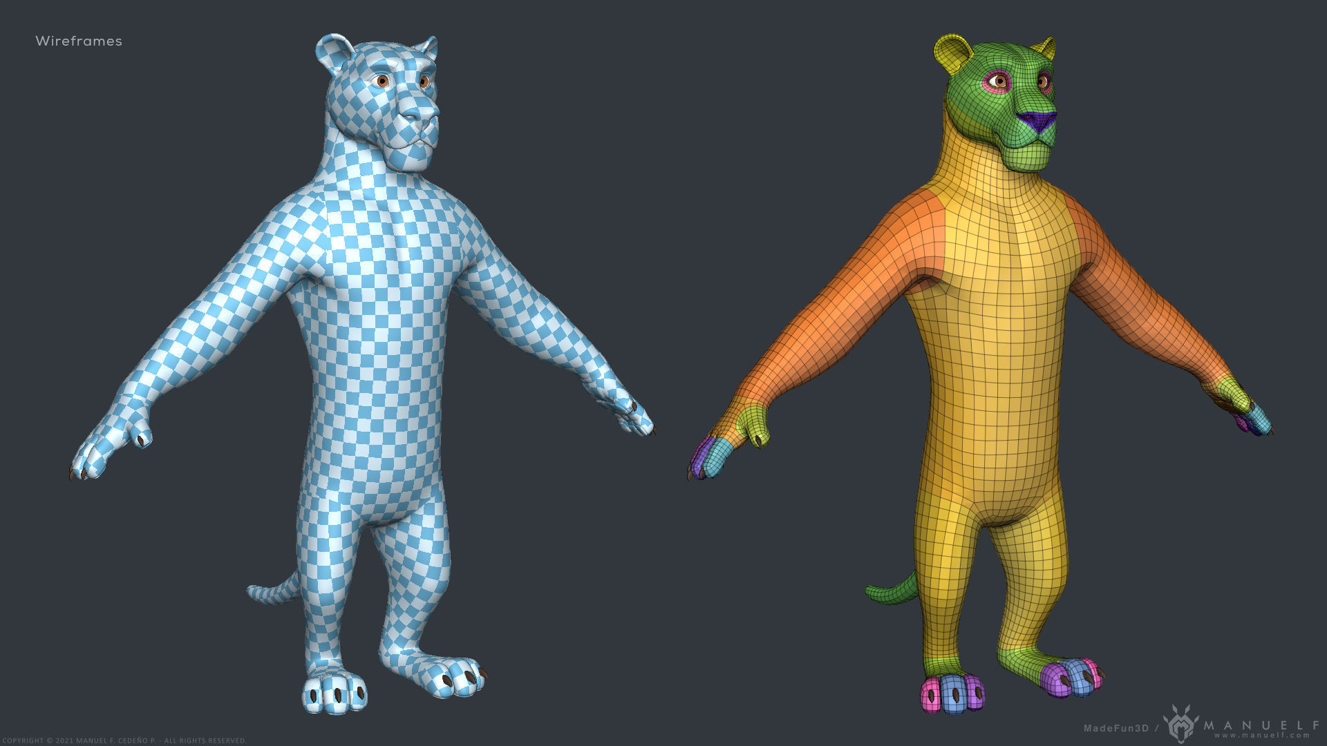 Stylized Cartoon Lion - Biped 3D model_13