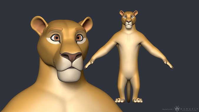 Stylized Cartoon Lion - Biped 3D model