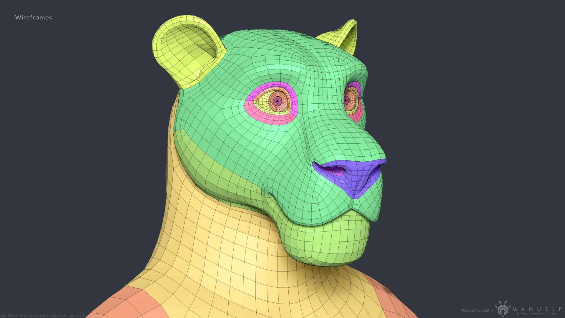 Stylized Cartoon Lion - Biped 3D model_17