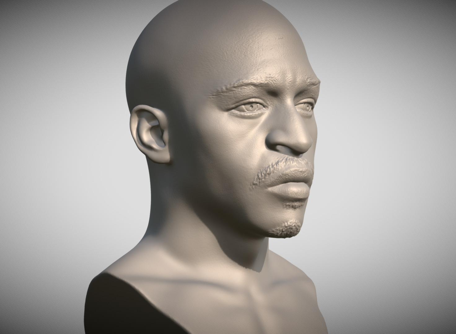 Rakim bust for 3D printing 3D print model_2