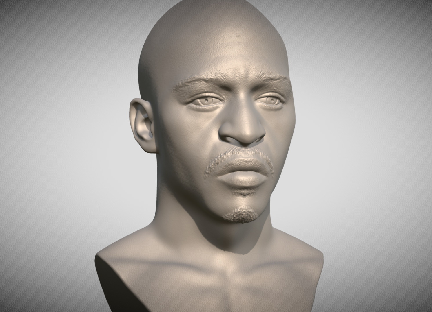 Rakim bust for 3D printing 3D print model_1