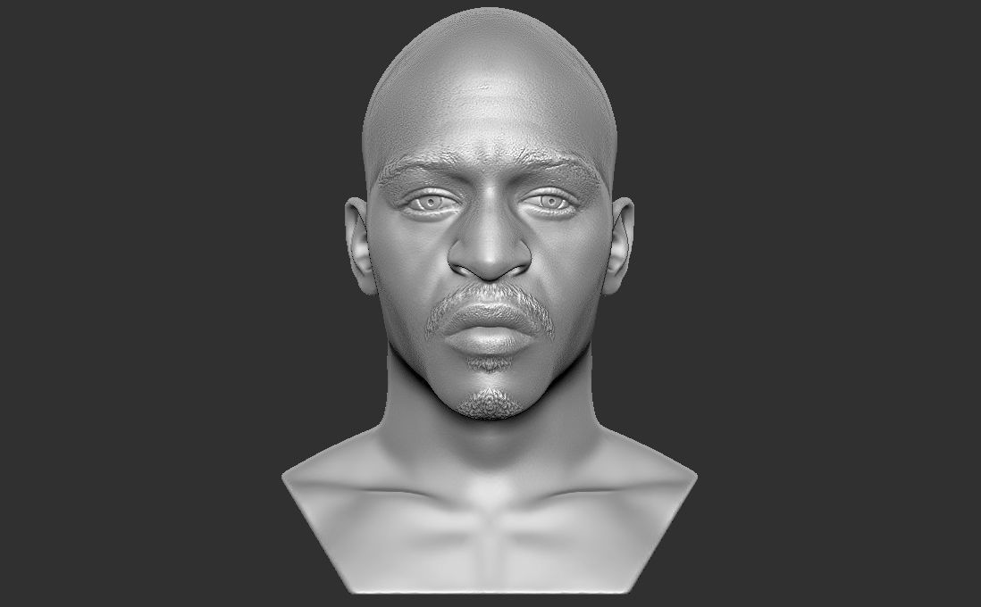 Rakim bust for 3D printing 3D print model_5