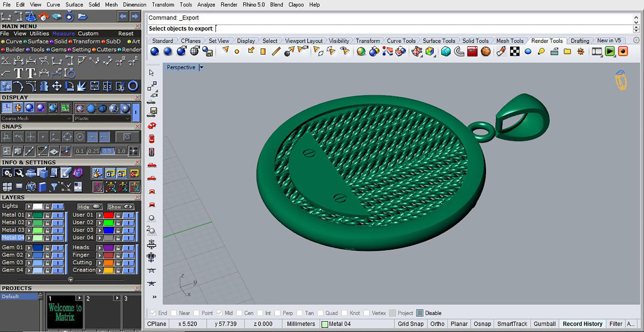 Pendant P 002 3D print model_4