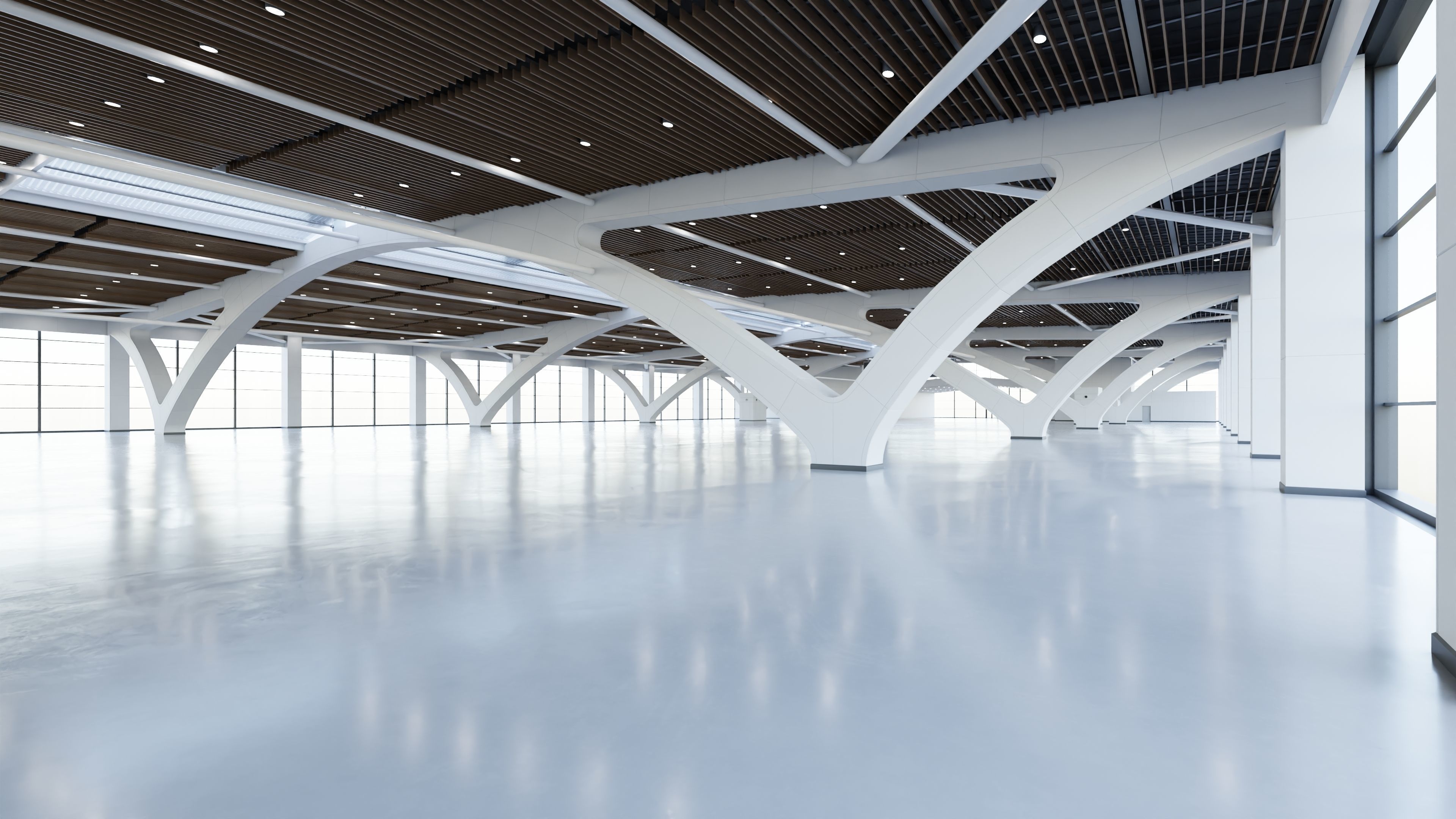 Exhibition Hall Interior 2 Low-poly 3D model_1