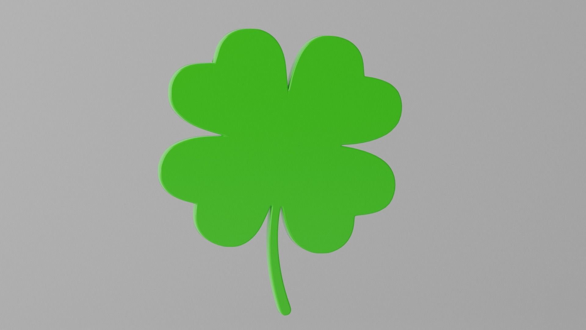 Cartoon Lucky Four Leaf Clover 3D model_3