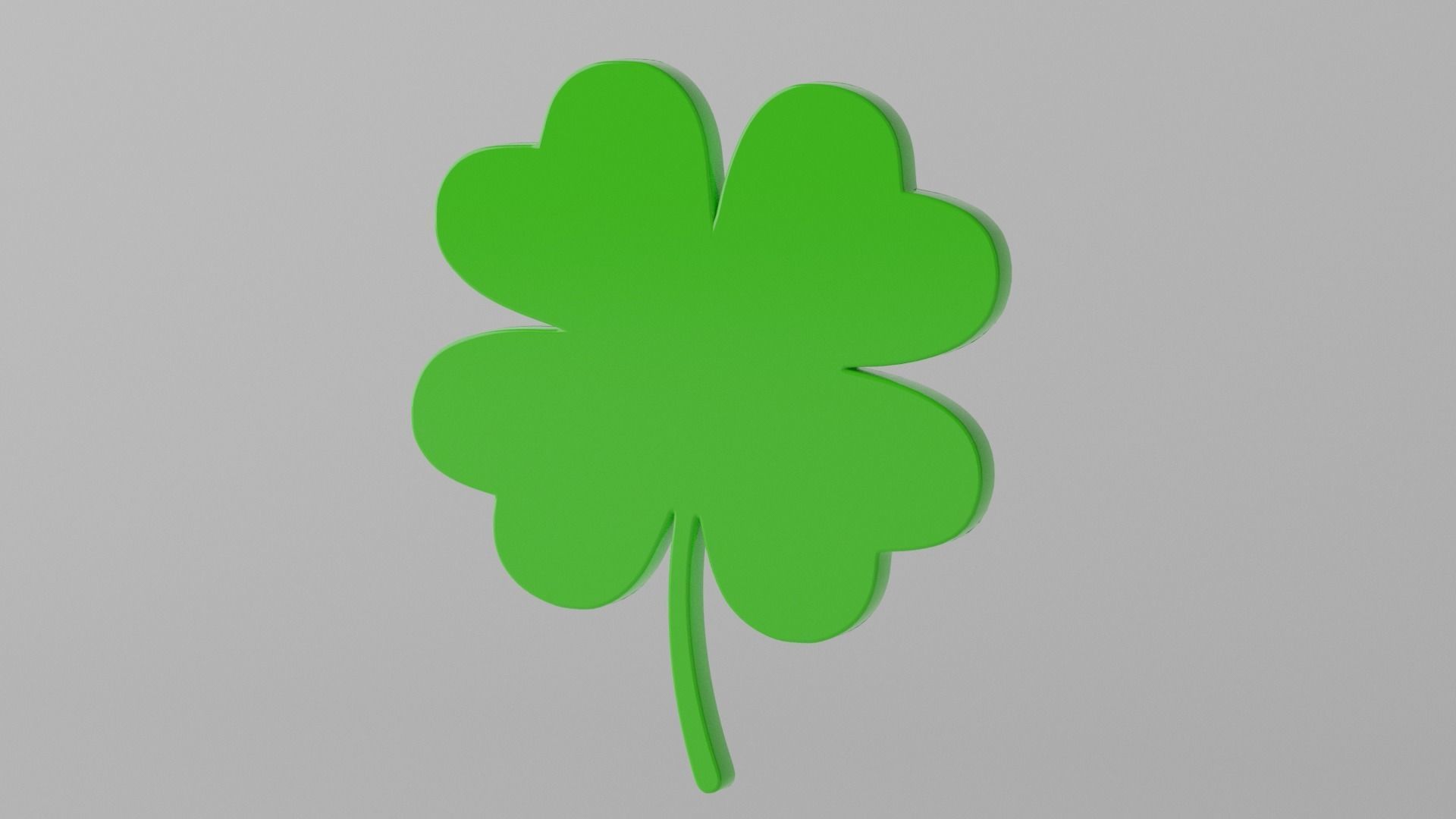 Cartoon Lucky Four Leaf Clover 3D model_1