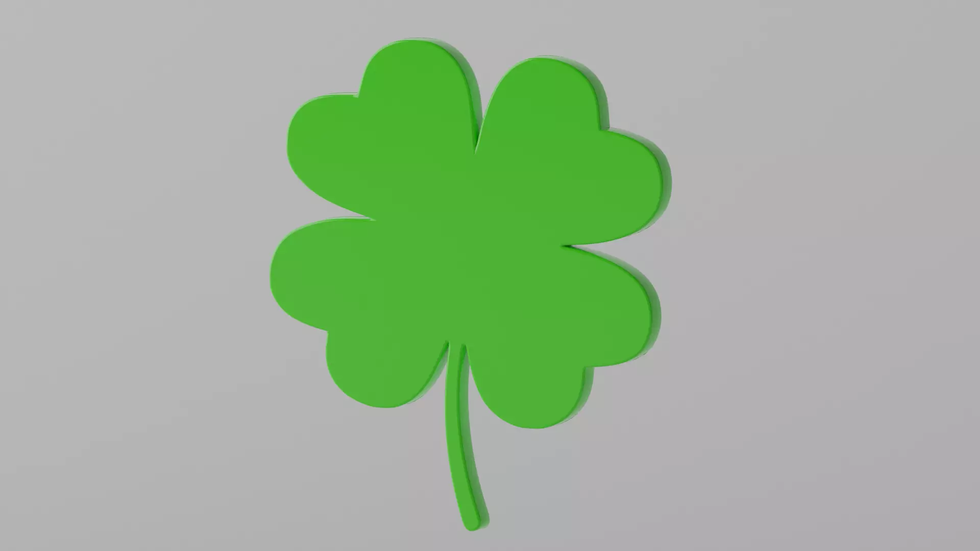 Cartoon Lucky Four Leaf Clover 3D model_0