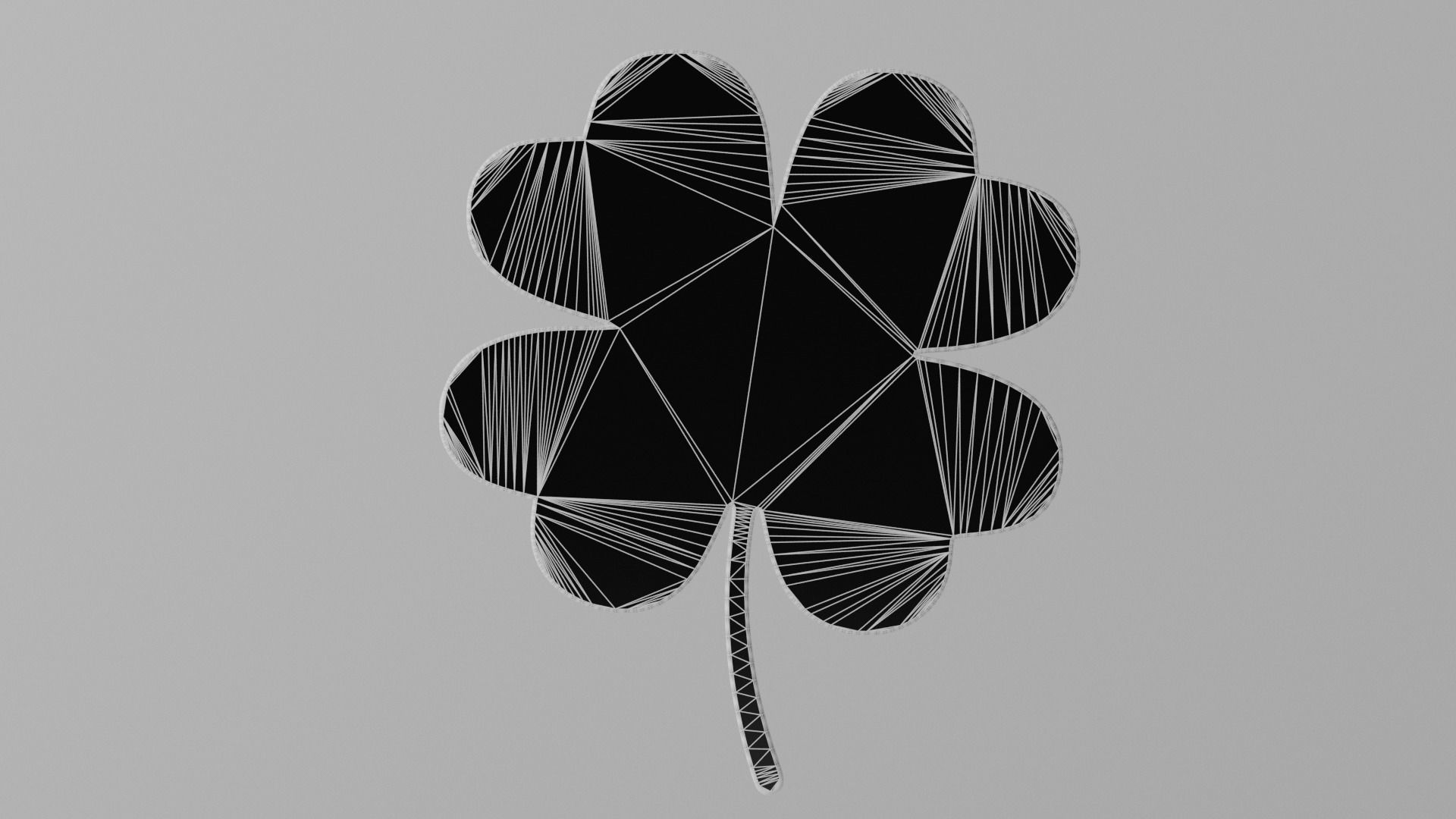 Cartoon Lucky Four Leaf Clover 3D model_6