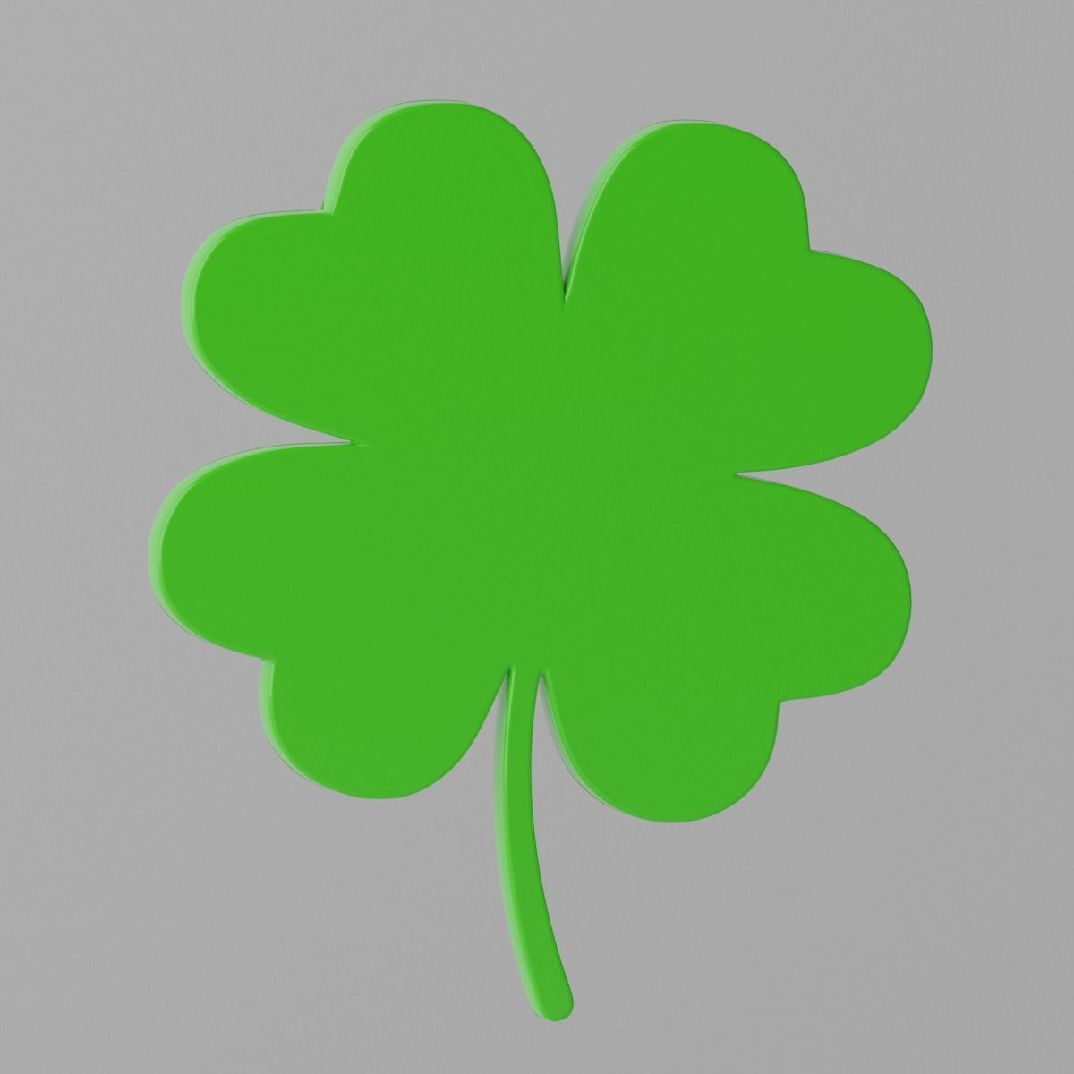 Cartoon Lucky Four Leaf Clover 3D model_8