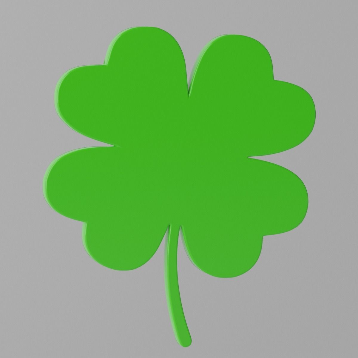 Cartoon Lucky Four Leaf Clover 3D model_7