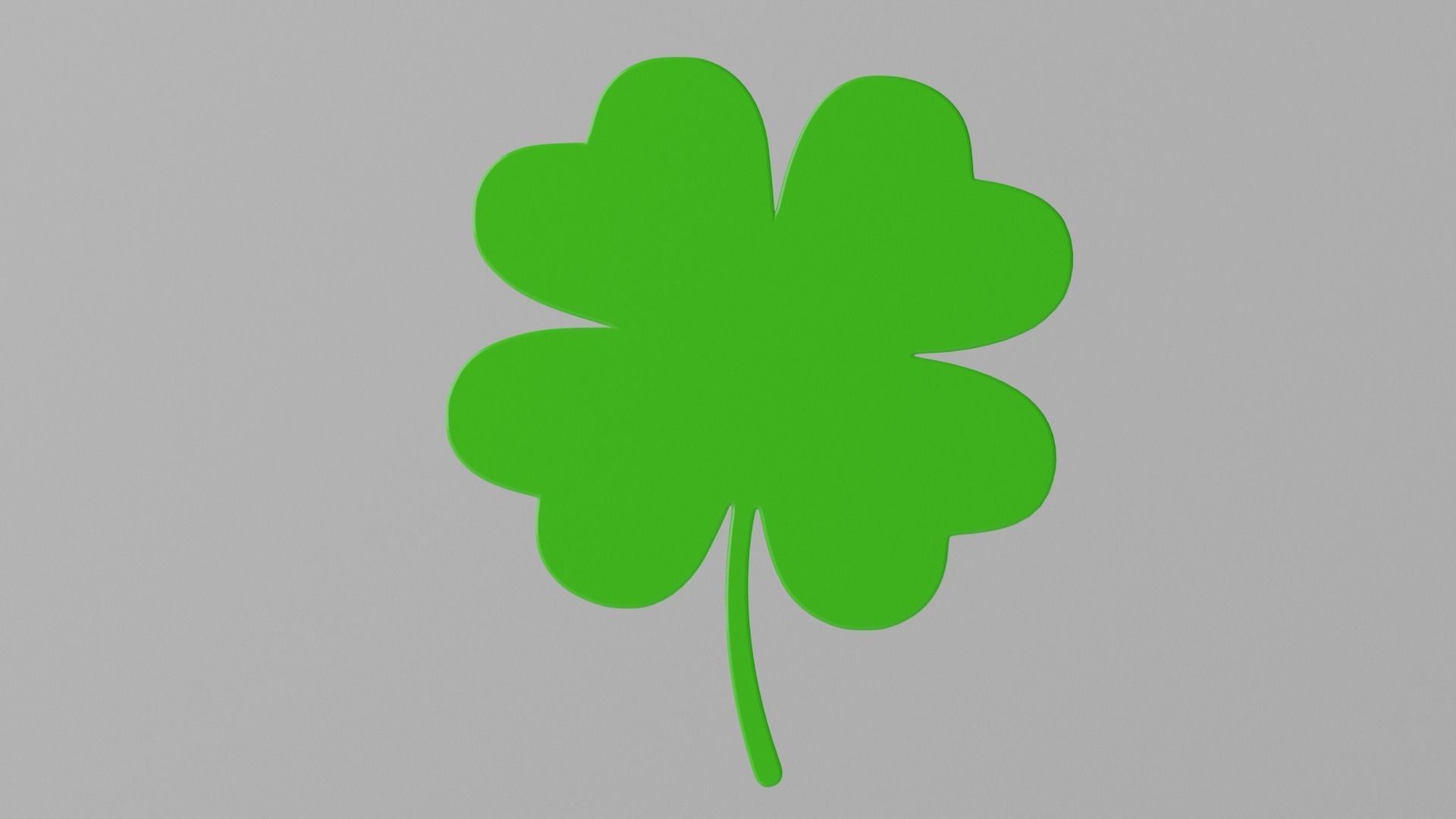 Cartoon Lucky Four Leaf Clover 3D model_4