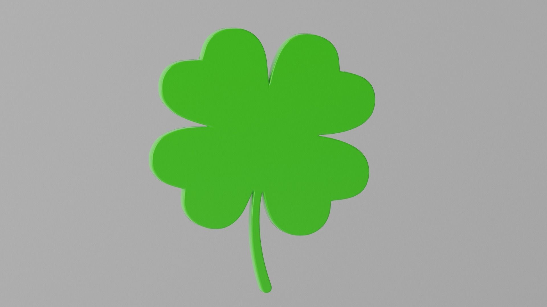 Cartoon Lucky Four Leaf Clover 3D model_2