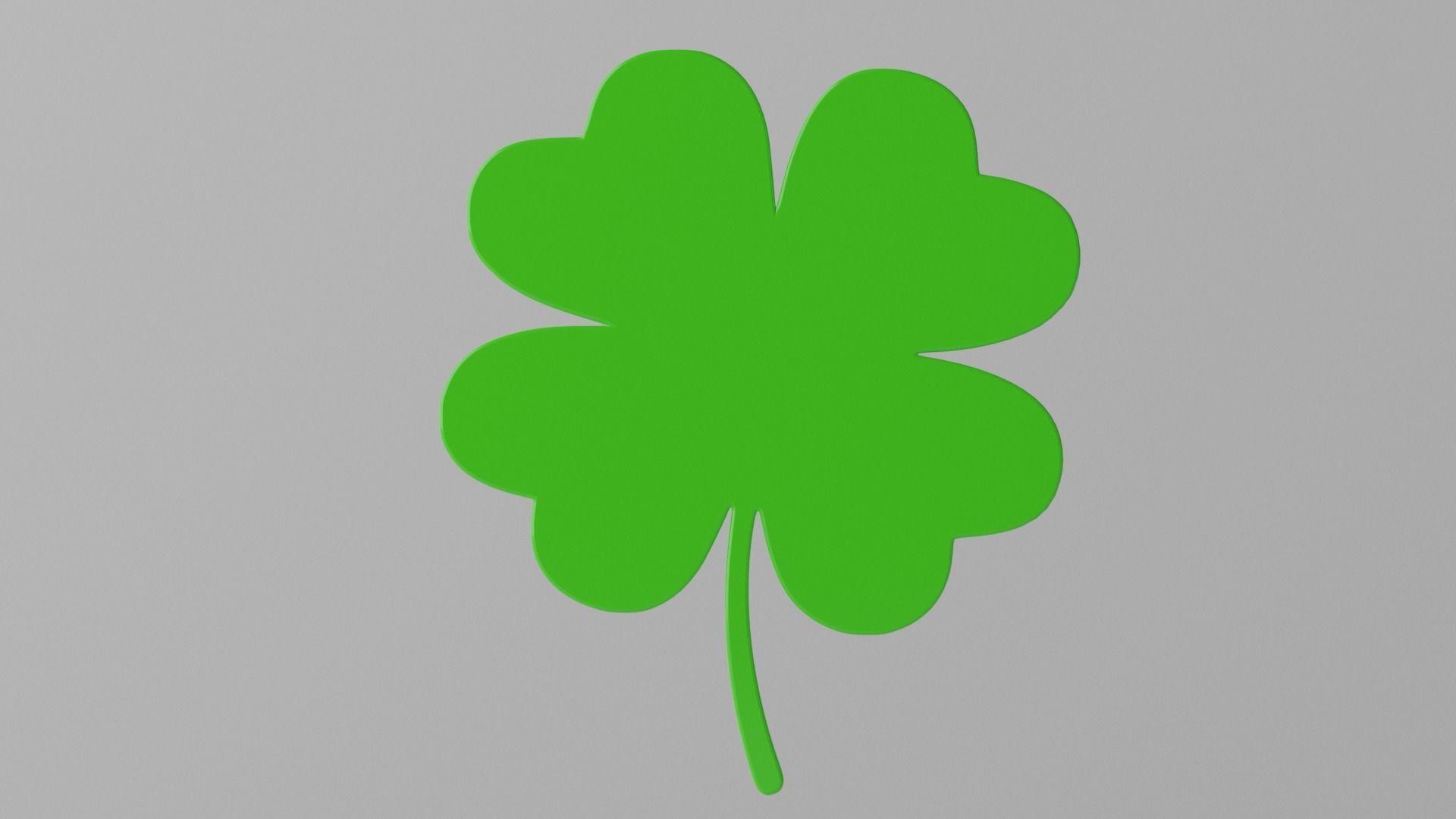 Cartoon Lucky Four Leaf Clover 3D model_5