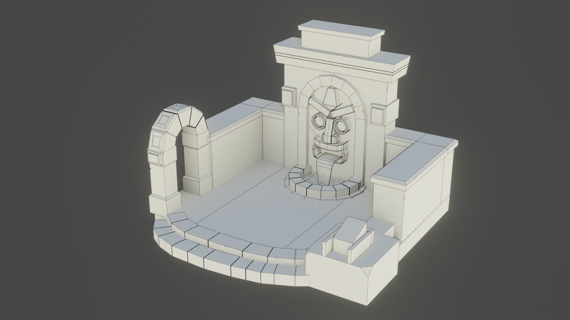 Simple Water fall Game Environment - Game Ready - PBR Low-poly 3D model_17