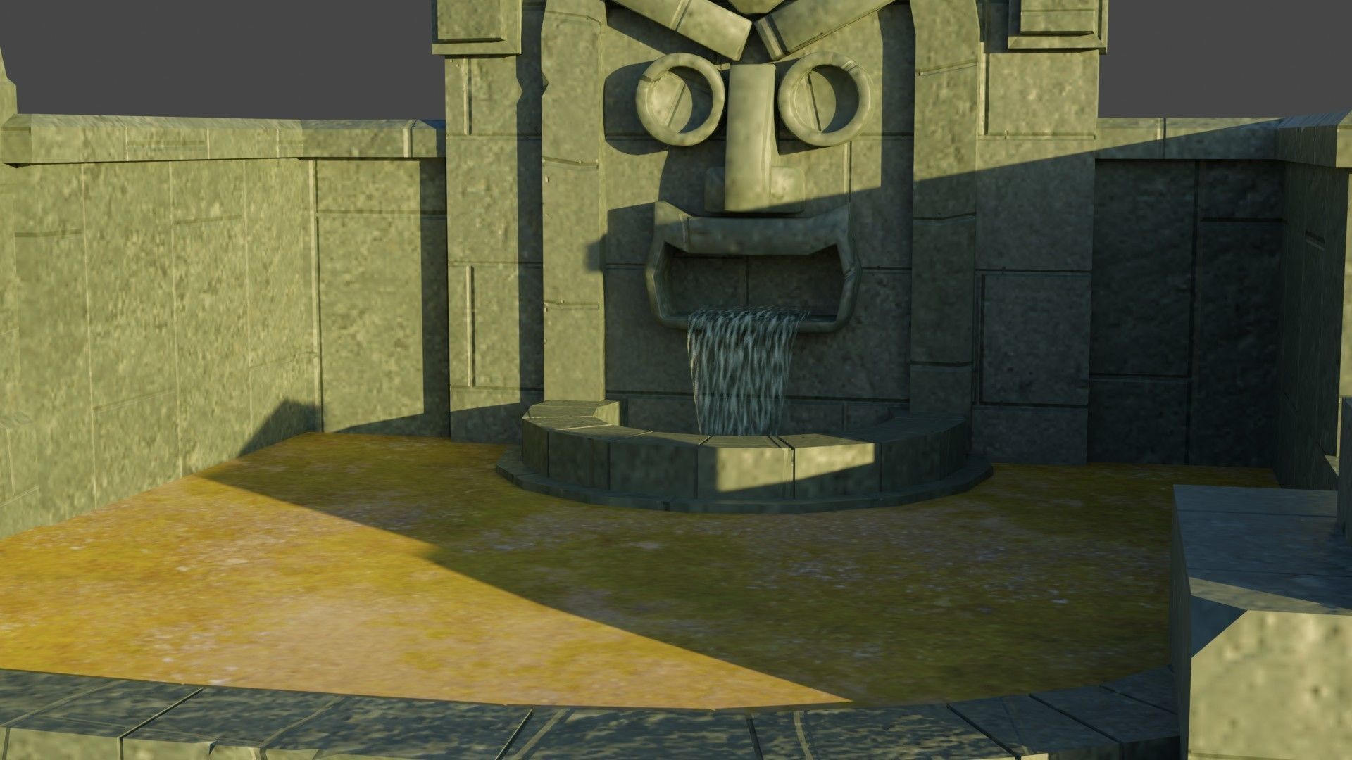 Simple Water fall Game Environment - Game Ready - PBR Low-poly 3D model_6