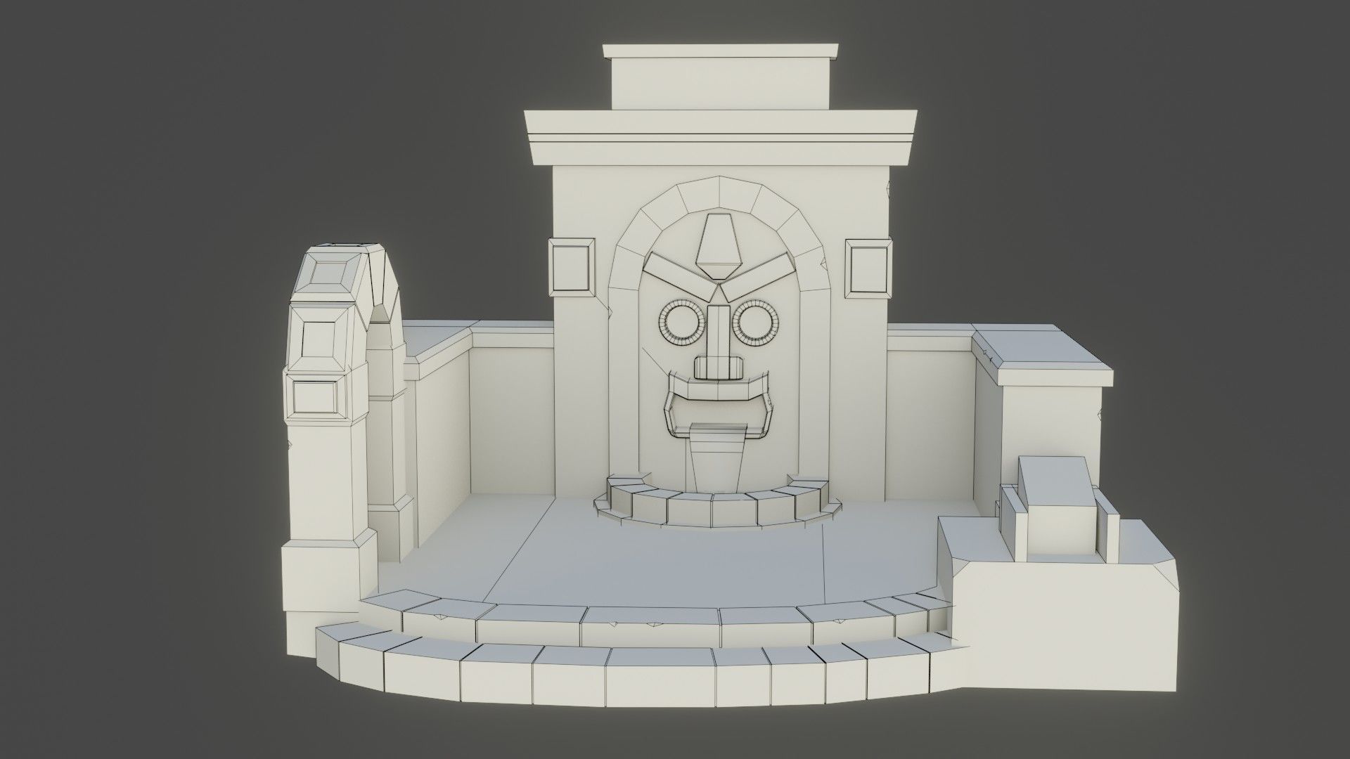 Simple Water fall Game Environment - Game Ready - PBR Low-poly 3D model_12